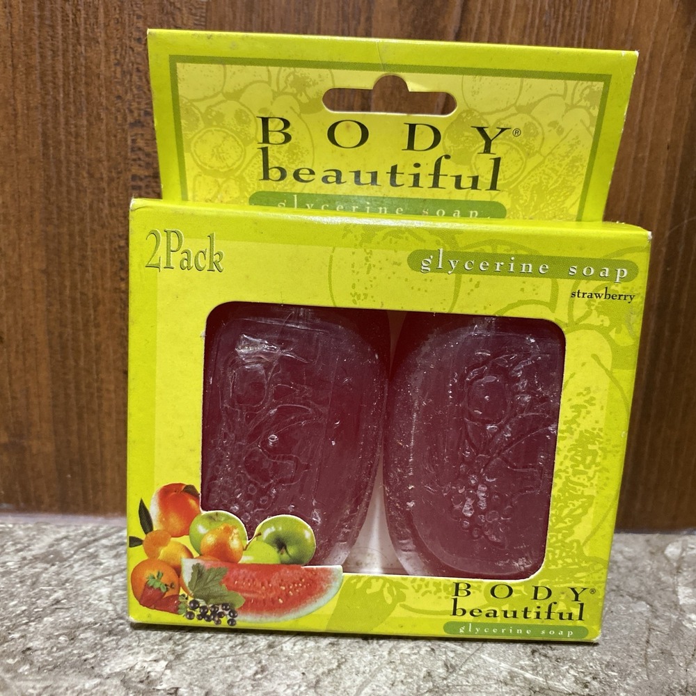 BODY Beautiful Glycerine Bar‎ Soap All Skin Type Strawberry 2 Pack